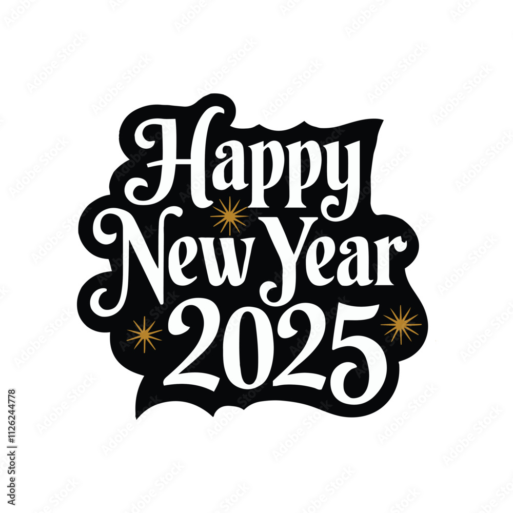 happy new year typography silhouette vector arts happy new year typography silhouette vector arts