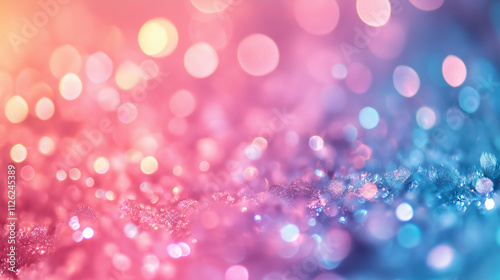 Festive abstract background texture with bokeh lights, glitter. Beautiful Blurred bokeh Texture for design