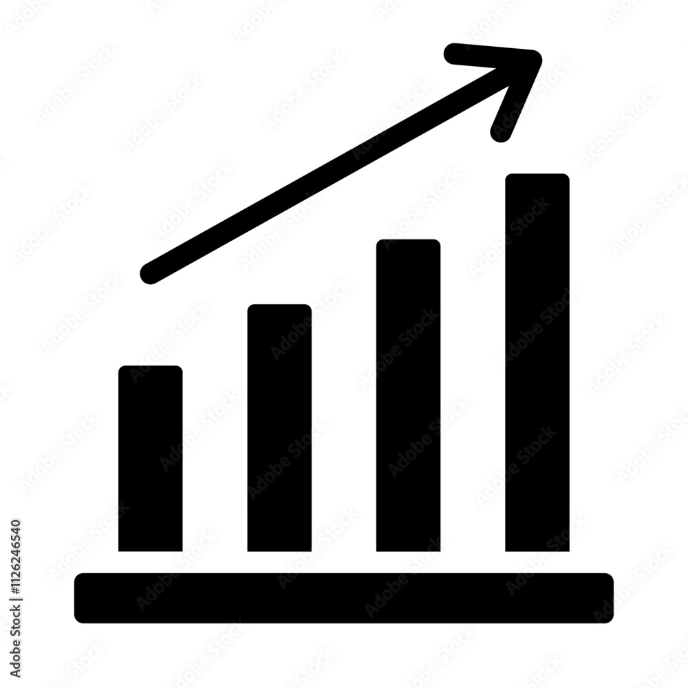 Growing Chart Solid Icon Growing Chart Solid Icon