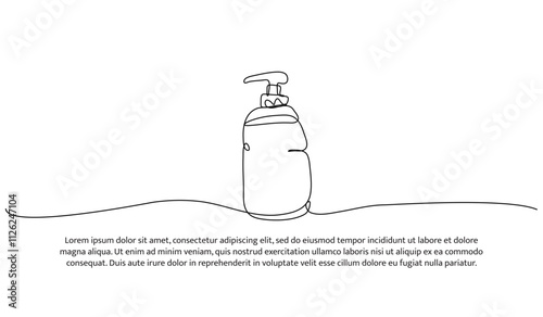 Continuous one line design of laundry detergent. Minimalist style vector illustration on white background.