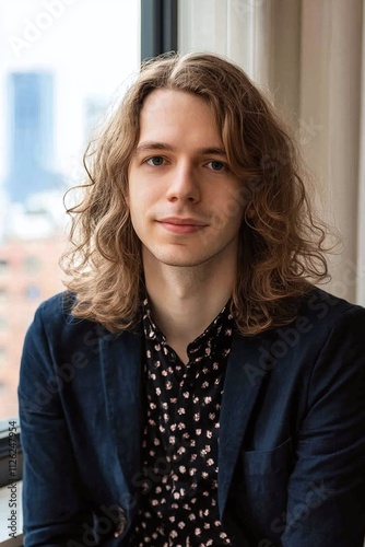 A brilliant 34-year-old non-binary artificial intelligence ethicist developing frameworks for responsible and empathetic machine intelligence photo