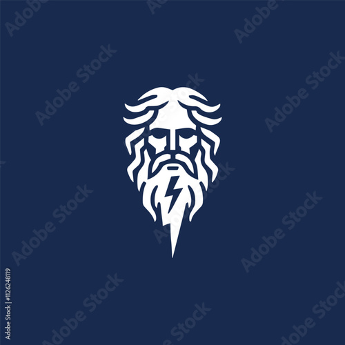 Lightning zeus god logo