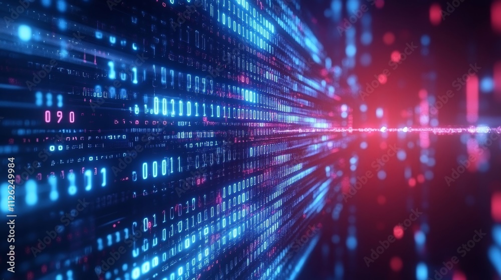 Abstract blue technology background with binary code 1 and 0. Abstract blue technology background with binary code 1 and 0.