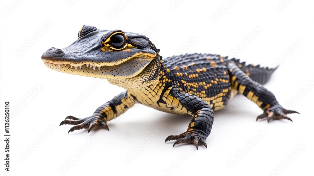 Fototapeta premium Baby Alligator on White Background