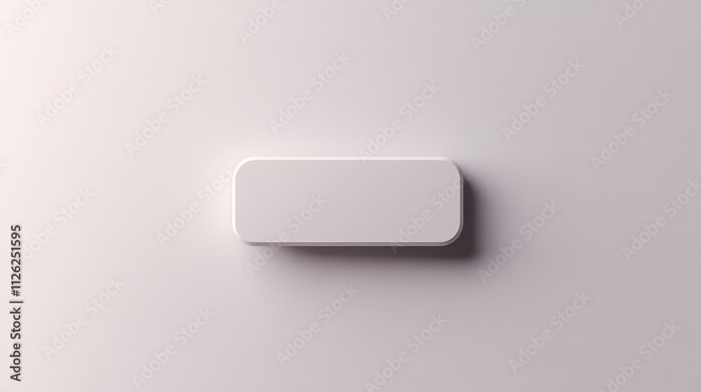 A single white rectangular button on a white background A single white rectangular button on a white background