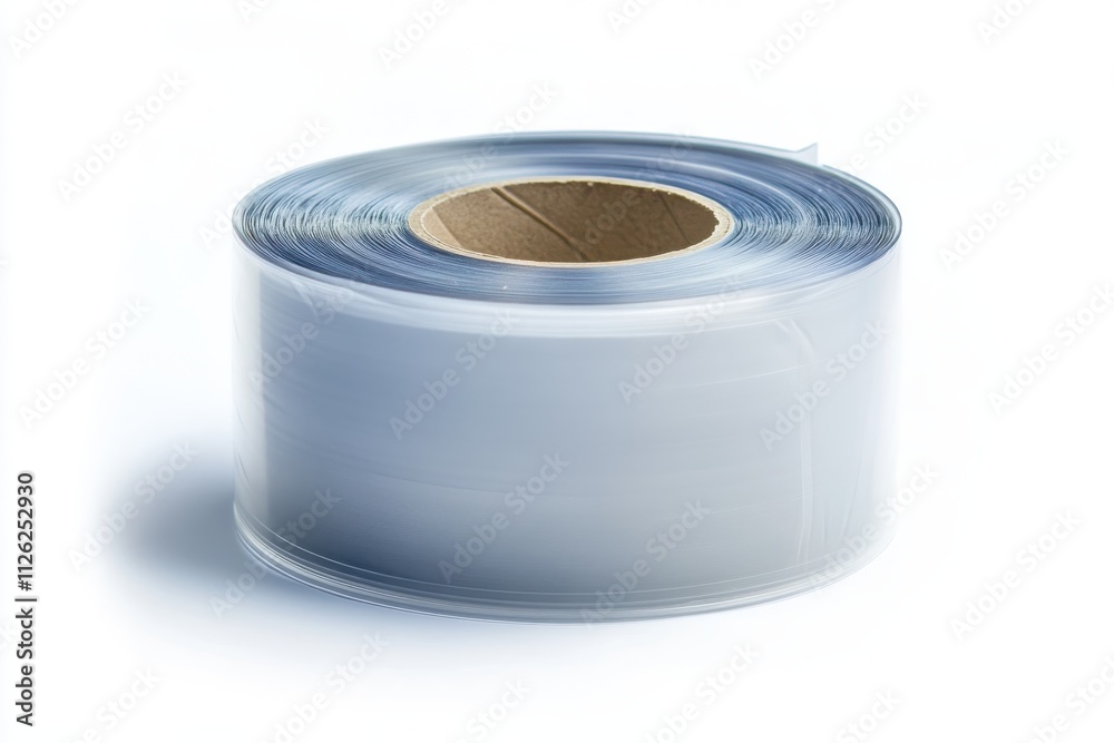 A transparent adhesive tape roll commonly used for packaging and sealing purposes A transparent adhesive tape roll commonly used for packaging and sealing purposes