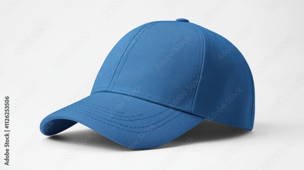A sleek mockup of a blue cap, highlighting the embroidery-friendly front and adjustable back strap on a clean white canvas A sleek mockup of a blue cap, highlighting the embroidery-friendly front and adjustable back strap on a clean white canvas