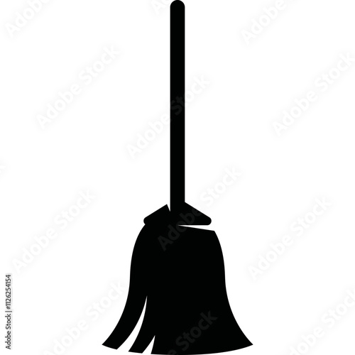 Simple vector icon broom, mop