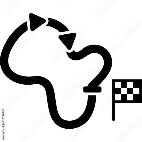 Simple vector icon race track map