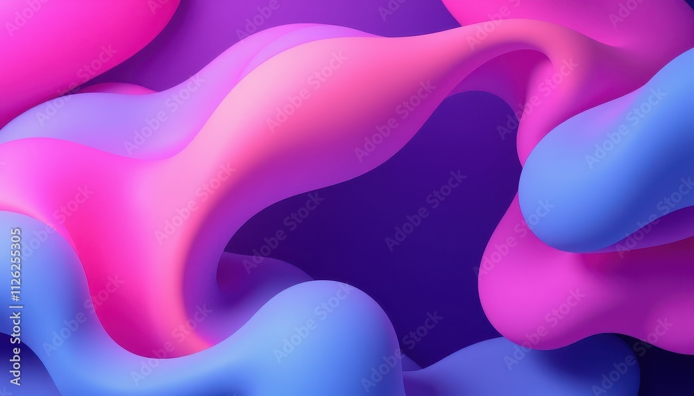 Abstract Pink and Blue Fluid Shapes Design