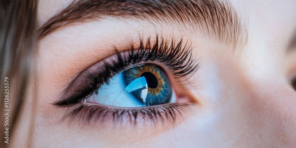 Close-Up of Striking Blue and Brown Eye with Lashes Close-Up of Striking Blue and Brown Eye with Lashes