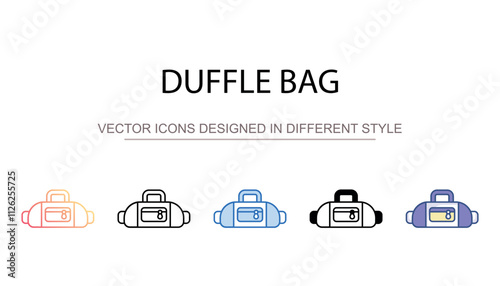 Duffle bag icon design with white background stock illustration