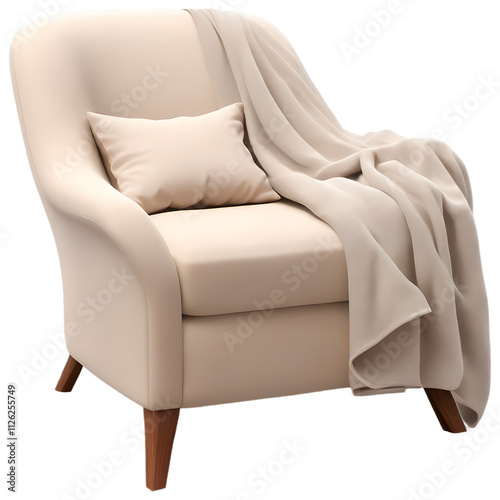  Armchair Isolated on Transparent Background  photo