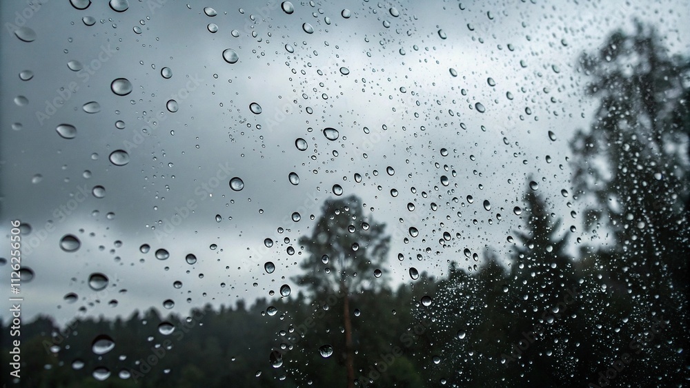 Dark grey background with rain droplets on glass surface, window, rainy Dark grey background with rain droplets on glass surface, window, rainy