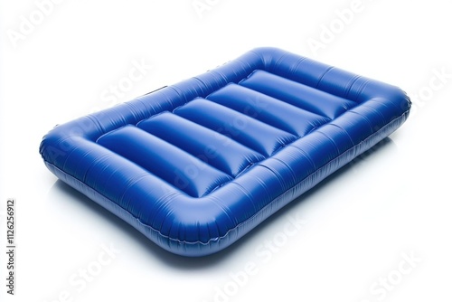 Blue Inflatable Pool Mattress. A comfortable float perfect for lounging in the pool photo