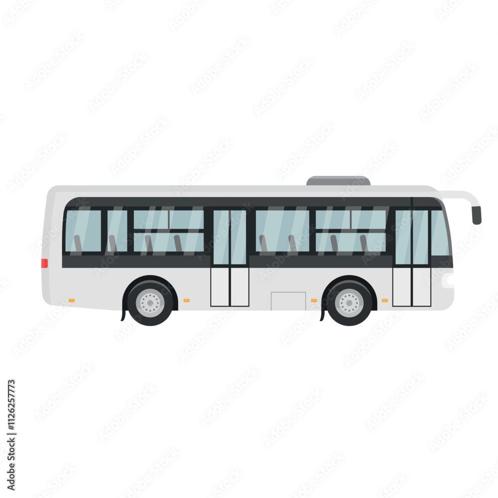 Illustration of a passenger bus isolated on white background ready for city transportation or travel Illustration of a passenger bus isolated on white background ready for city transportation or travel