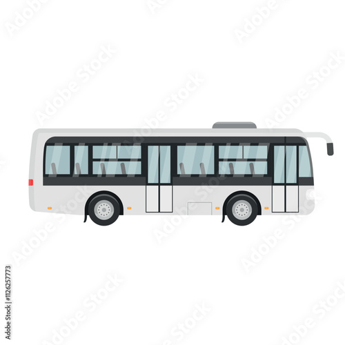 Illustration of a passenger bus isolated on white background ready for city transportation or travel