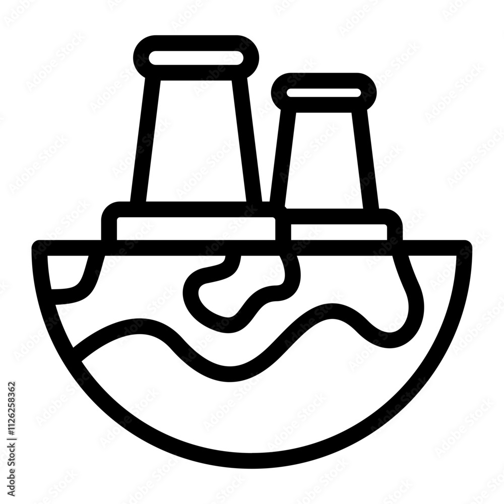 Factory Smoke Line Icon