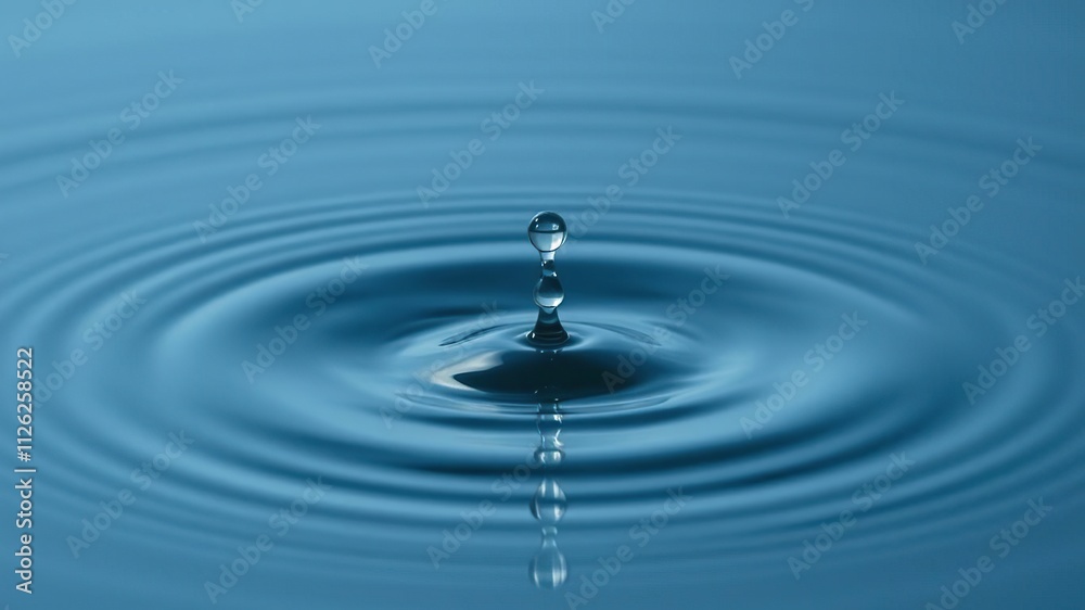 Droplet falls into calm water creating a small circle, nature, calm, aquatic Droplet falls into calm water creating a small circle, nature, calm, aquatic