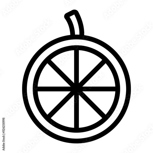 Half Orange line icon
