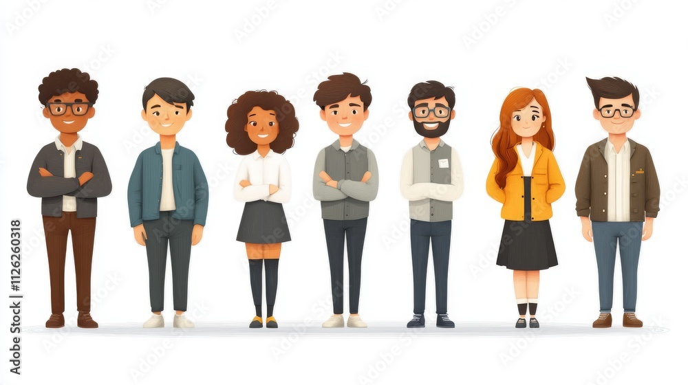 Obraz premium Diverse Office Staff Vector Illustration for Flat Design Concepts