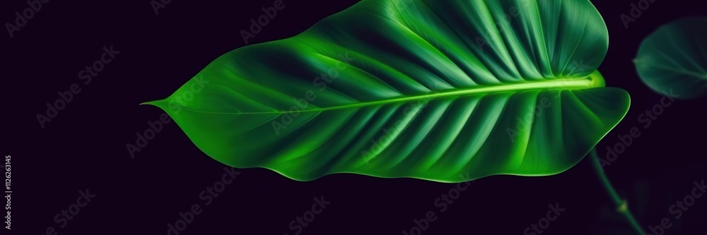 Large Monstera Leaf on a Dark Background with Vibrant Green Color, leaf pattern, plant photography Large Monstera Leaf on a Dark Background with Vibrant Green Color, leaf pattern, plant photography