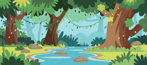 PrintBlank Deep Forest Scene Vector