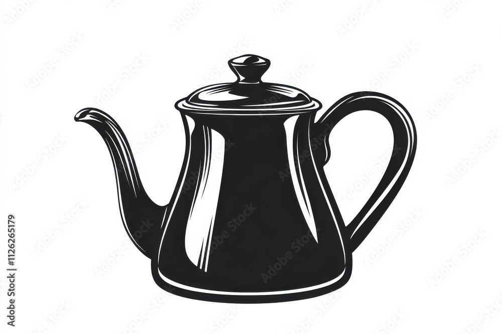 Teapot black coffeepot isolated on a white background Teapot black coffeepot isolated on a white background