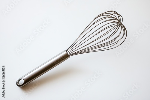 Stainless steel whisk isolated on a white background