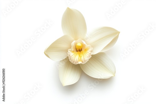 vanilla flower top view isolated on a white background photo