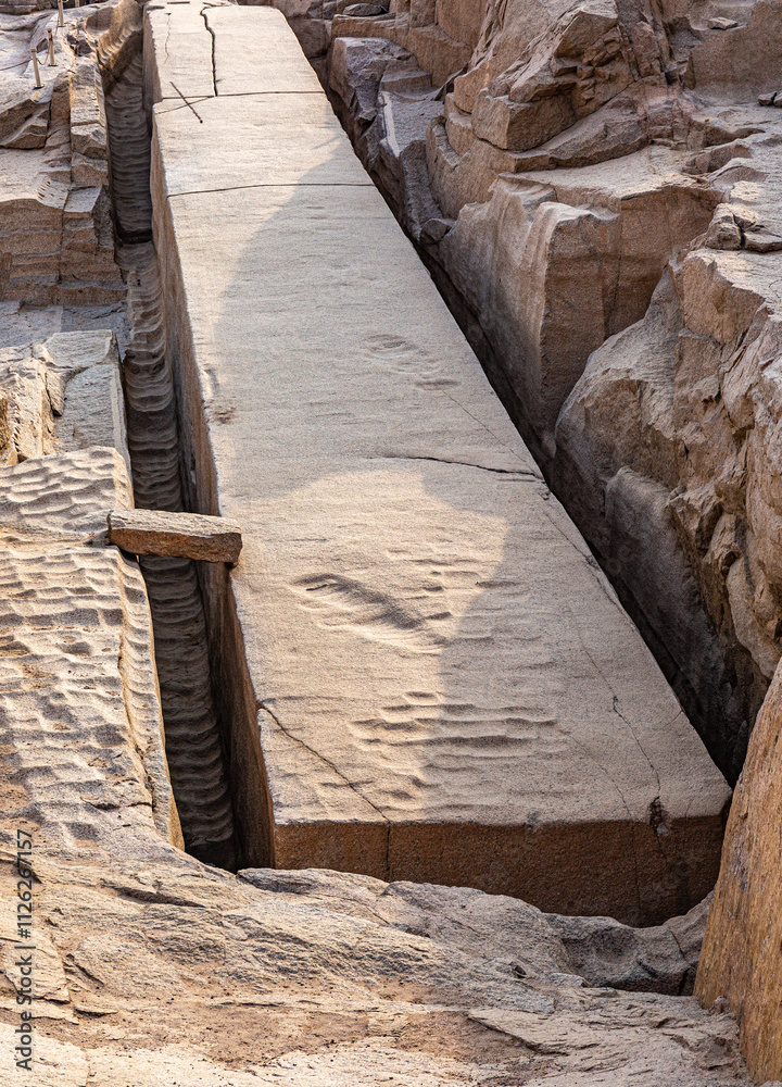 Ancient stone pit in the city of Aswan