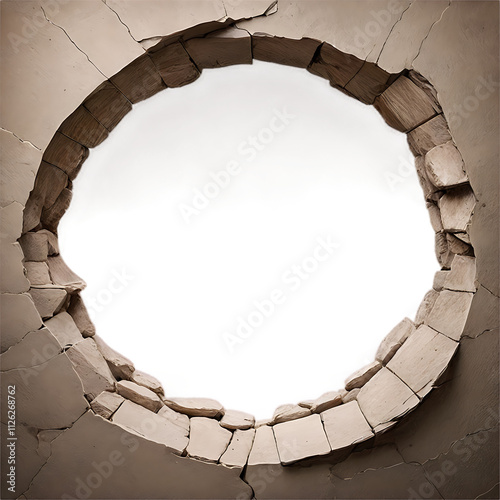 Hole in the Wall Isolated on Transparent Background 