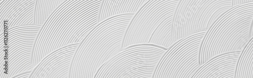 Trendy 3D paint texture with spatula strokes, white canvas volumetric effect for web design. Gray background to create a wedding cover or postcard, wallpaper on the wall.