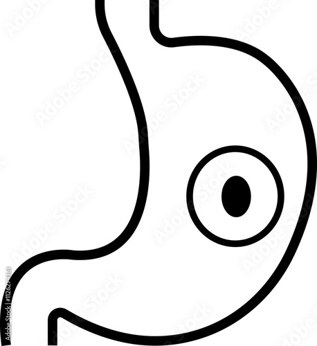 Heartburn black glyph icon. Stomach ache. Food poisoning. Gastrointestinal problem. Inflammation in organ. Silhouette symbol space. Gastritis and acid reflux, indigestion and stomach pain problems.