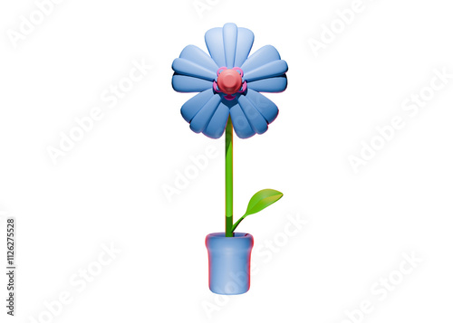 3D Flowers cute low poly