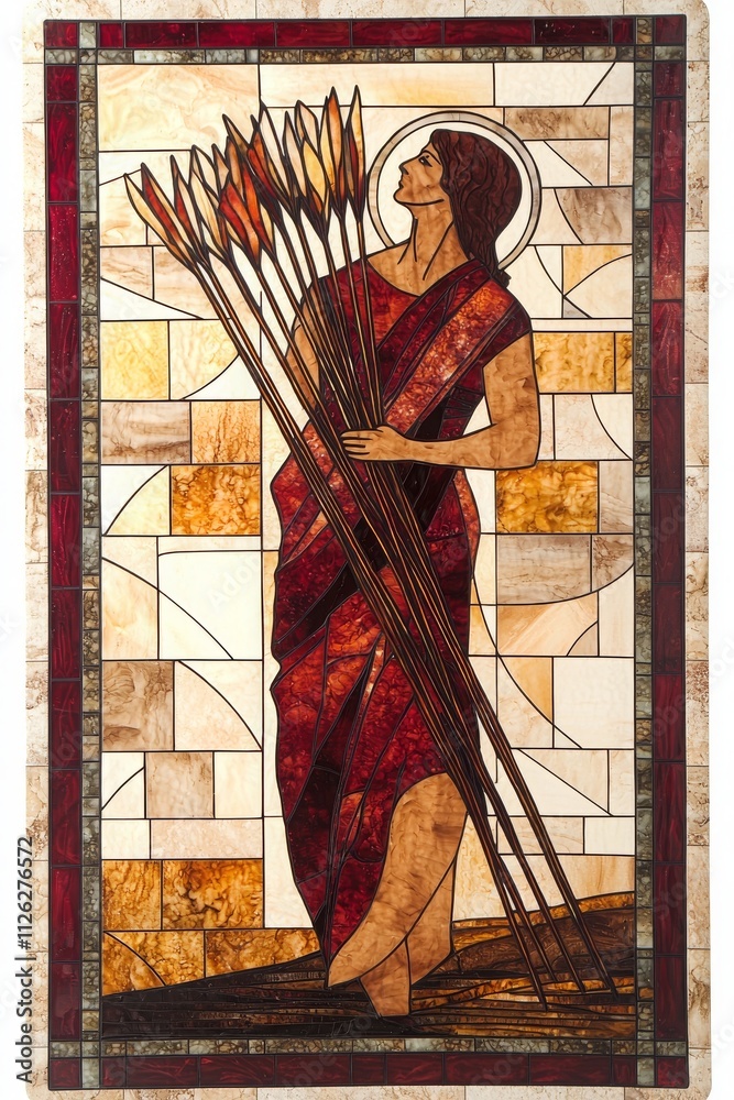 Obraz premium Ten of Wands Tarot Card Art Deco Design