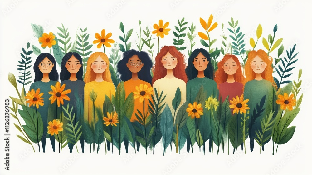Diverse Team Collaborating Together in a Realistic Art Style Diverse Team Collaborating Together in a Realistic Art Style