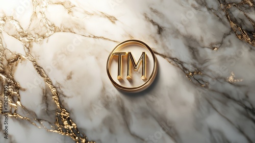 Golden TM Logo on Marble 