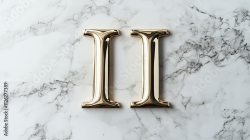 Golden Roman Numerals II on Marble 