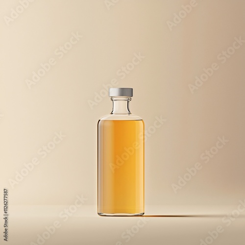 3D Render of Modern Honey Bottle Mockup in Eye-Level Studio with Cylindrical Design for Optimal Aesthetics