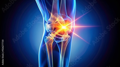 3D CT Scan Knee Joint Long Exposure - Medical Visualization