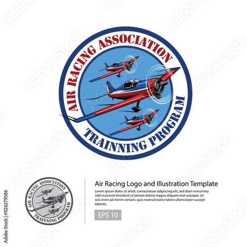 Vintage airplane logo template design or air racing vector logo template-editable vector illustration.