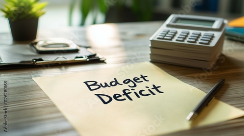 Budget deficit financial crisis in corporate business office  photo