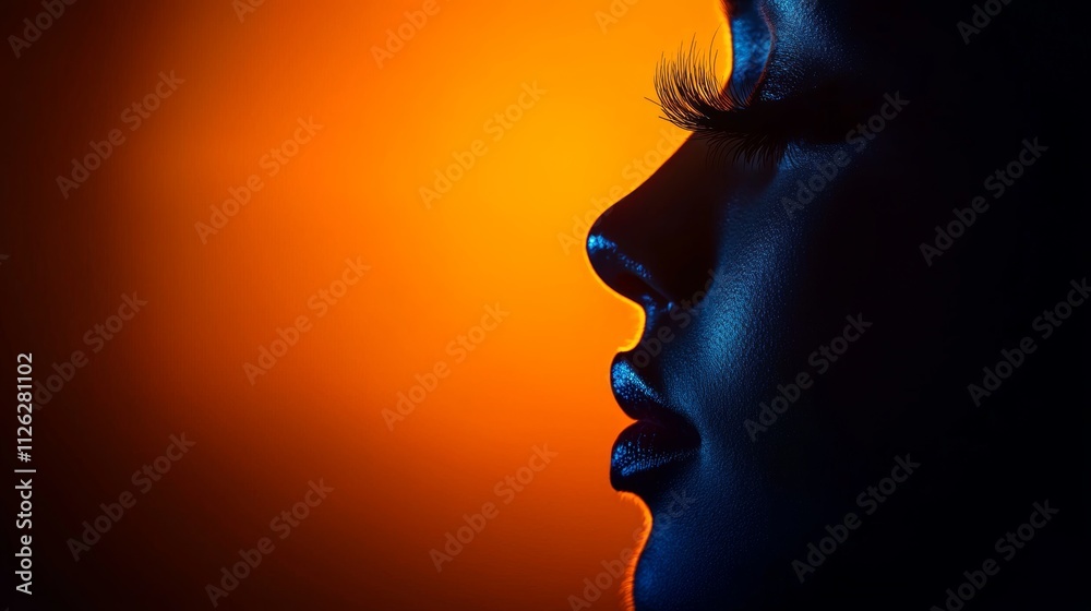 A striking silhouette of a face against a warm, glowing background, highlighting features and dramatic eyelashes. A striking silhouette of a face against a warm, glowing background, highlighting features and dramatic eyelashes.