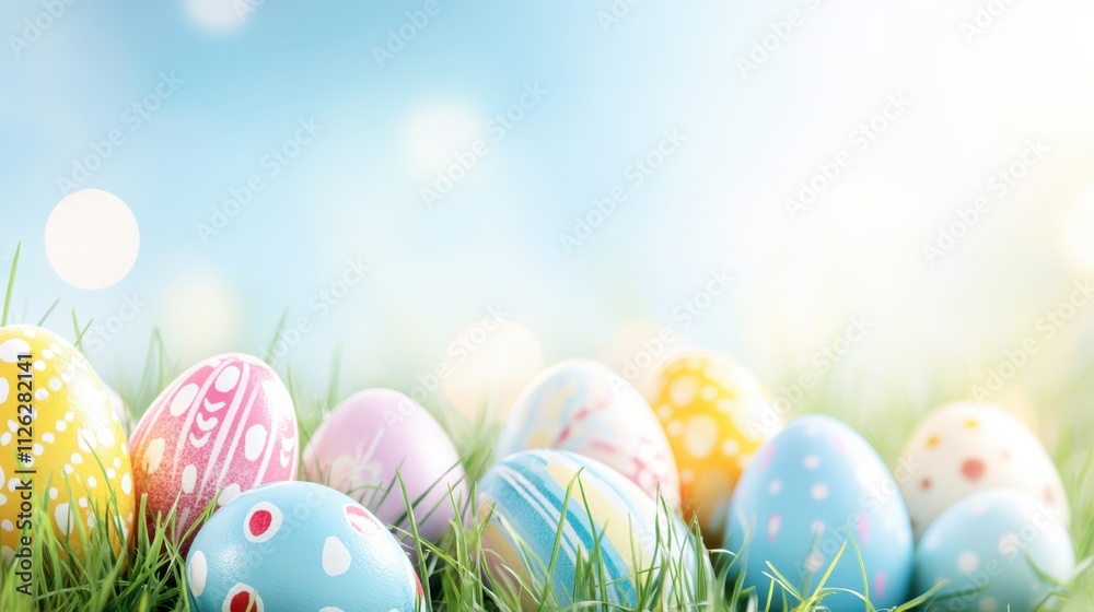 Green Easter egg on grassy field with sunlight and warm bokeh lights, symbolizing Easter festivities and nature celebration. Green Easter egg on grassy field with sunlight and warm bokeh lights, symbolizing Easter festivities and nature celebration.
