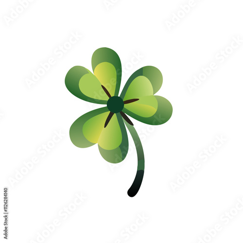 Stylized shamrock design in green colors symbolizing luck and Irish culture