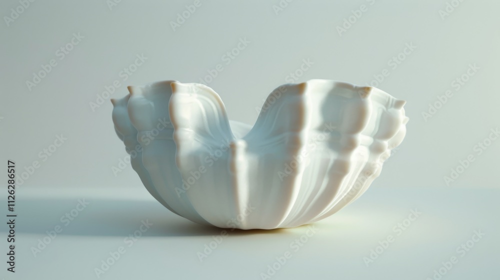Minimalist 3D White Limpet Bowl Design Minimalist 3D White Limpet Bowl Design