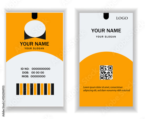 professional corporate id card template, clean id card design with  mockup