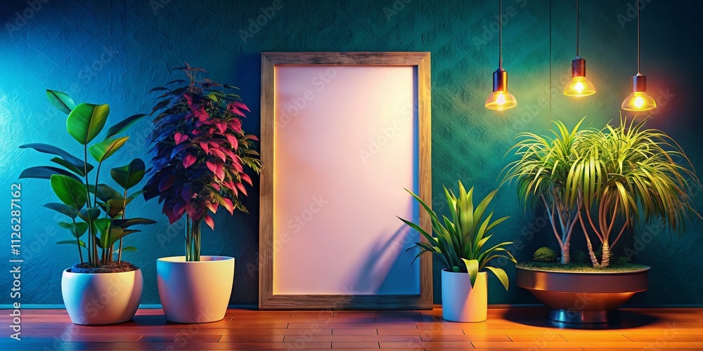 Colorful Poster Next to Plant - Bright, Modern Art Print Colorful Poster Next to Plant - Bright, Modern Art Print