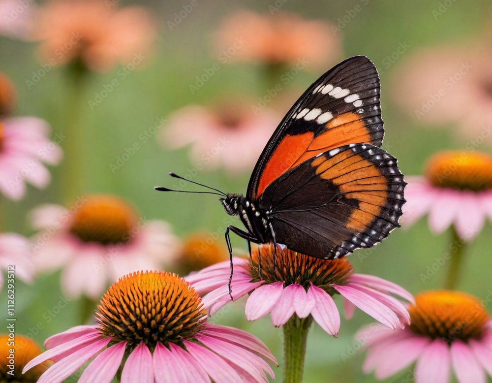 monarch butterfly, vibrant orange wings, black veins, white spots, yellow flowers, green leaves, soft focus background, macro photography, detailed wings, nature close-up, delicate insect, pollinator, monarch butterfly, vibrant orange wings, black veins, white spots, yellow flowers, green leaves, soft focus background, macro photography, detailed wings, nature close-up, delicate insect, pollinator,